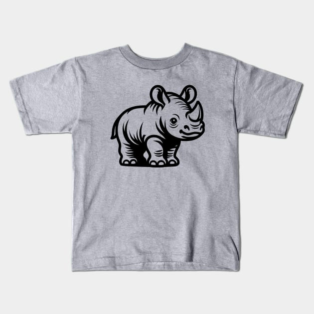 Rhino Calf Kids T-Shirt by KayBee Gift Shop